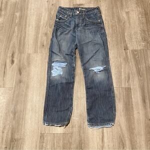 H&M Bragg Mens Dark Wash Fitted Waist Straight Leg Jeans 146